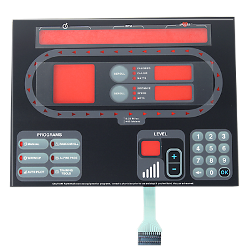 Keypad and Overlay for certain StarTrac E-UB and E-RB Bikes