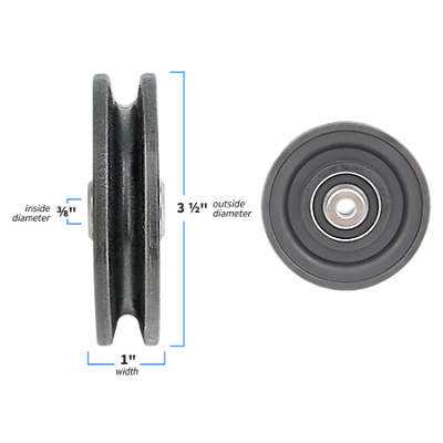 Pulley Assembly 3.5" Diameter with 3/8" Hole