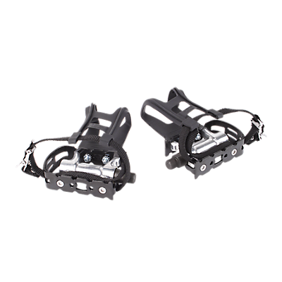 Bike Pedals, Set with Toe Cages and Straps, 9/16", Star Trac