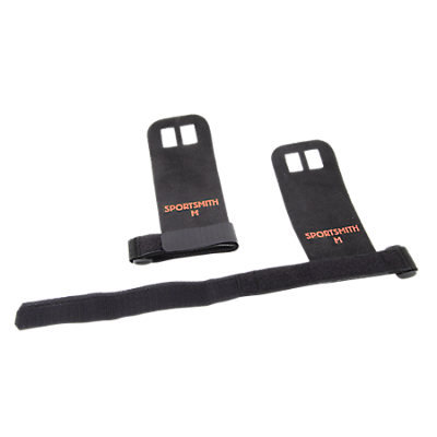 Leather Hand Grips, Medium, Black, Pair