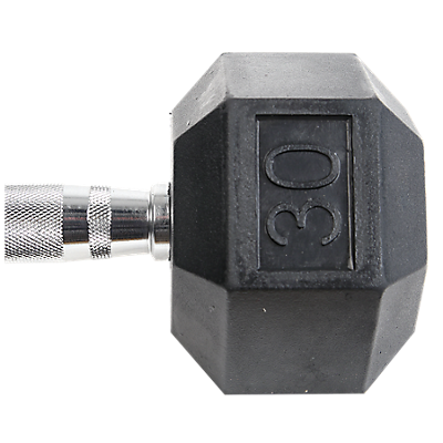 Dumbbell 30Lb Rubber W/Ergo Handles