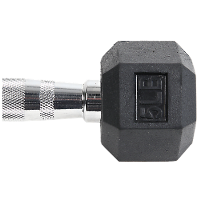 Dumbbell 5Lb Rubber W/Ergo Handle