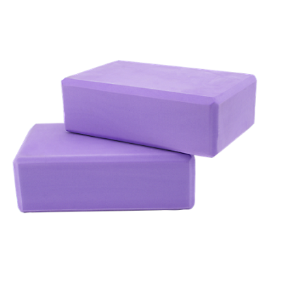 Eco Foam Yoga Blocks, Pair with Beveled Edges, 3" x 6" x 9", Purple