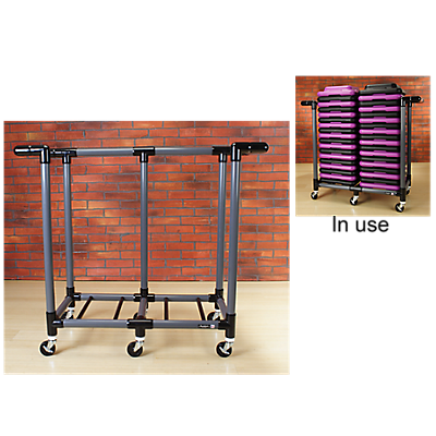 Storage Cart for Aerobic Step Risers | Gray
