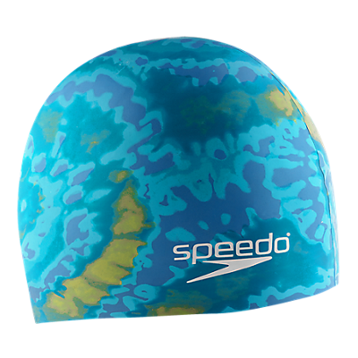 Swim Cap, Cosmic Explosion, Blue/Green