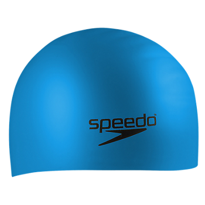 Swim Cap for Long Hair, Silicone, Blue