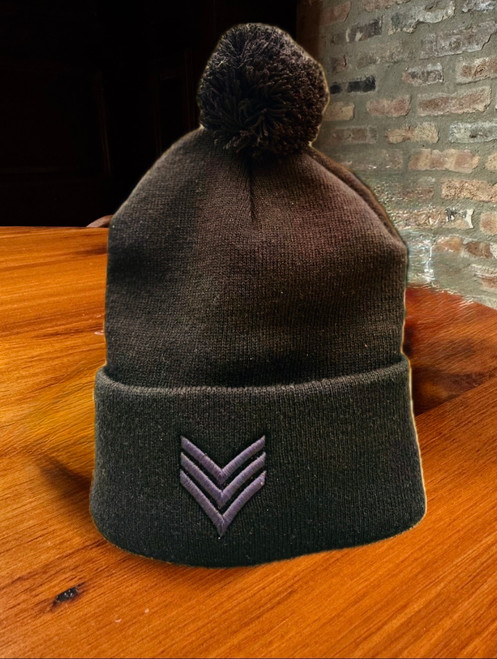 The Knit Cap - Black with Black Logo