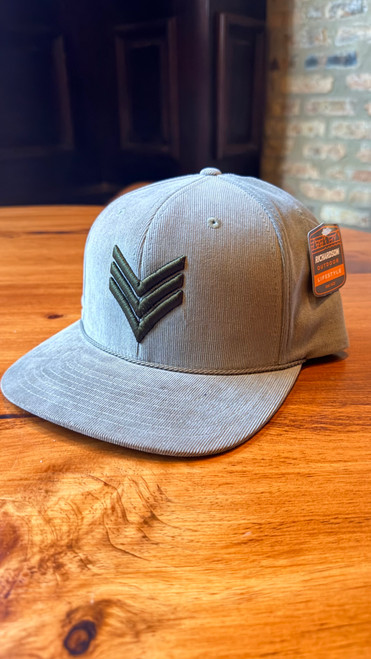 LIGHT OLIVE Green with DARK OLIVE logo CORDUROY Hat.