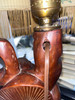 1930's Art Deco Oriental Theme Carved Rosewood Lamp