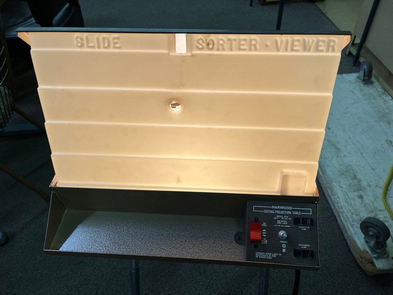 Vintage Slide Projector Table and Slide Editor