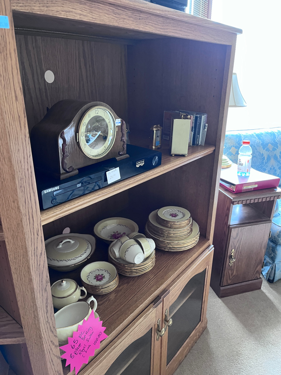 Solid Oak Corner Entertainment Centre/Display