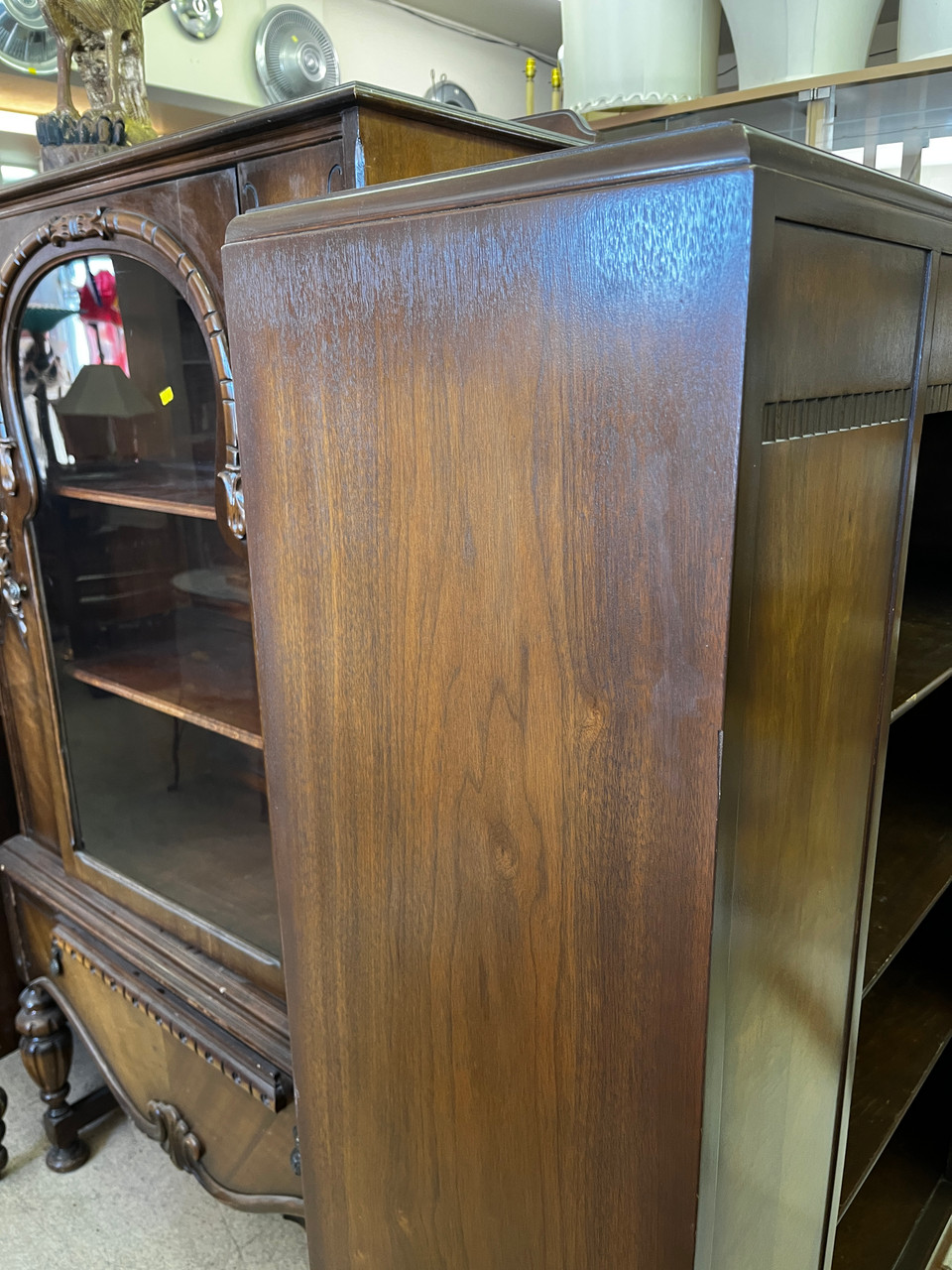 Art Deco Walnut China/Display Cabinet