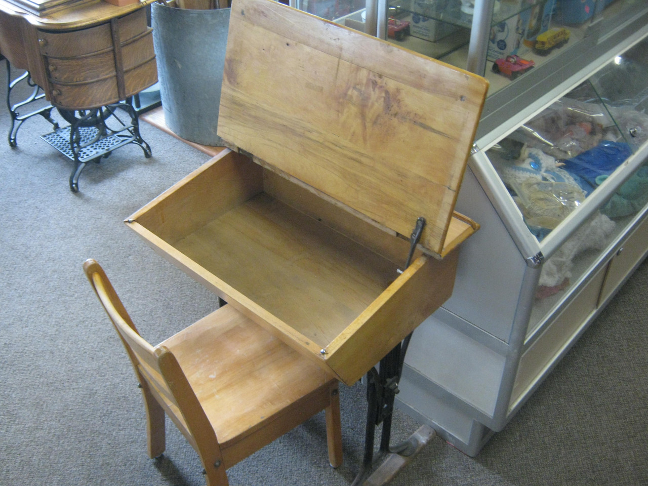 antique school desk