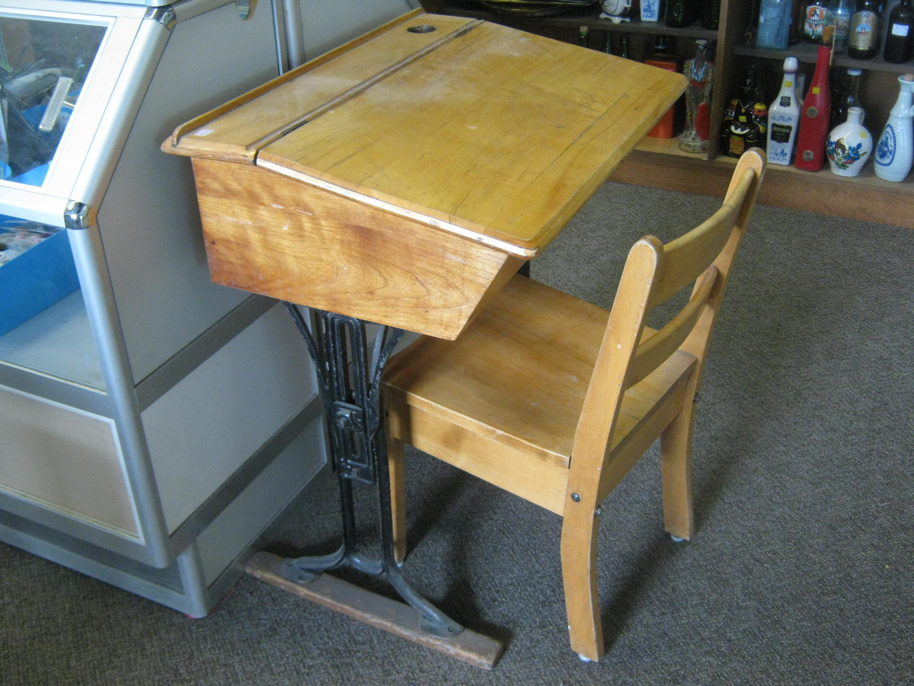 antique school desk