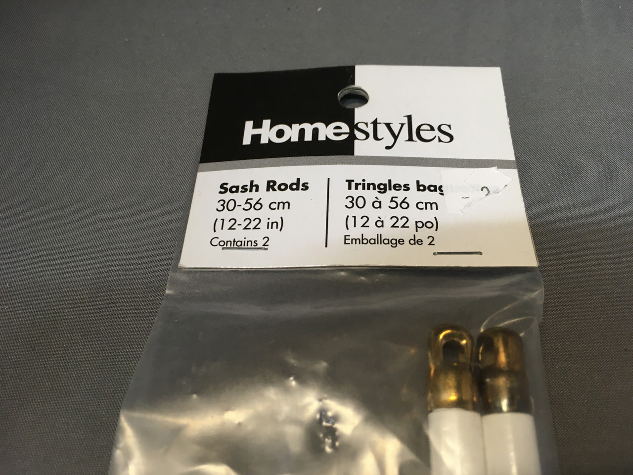 Adjustable Sash Curtain Rods Pkg of 2   12 - 22"  New with Hardware