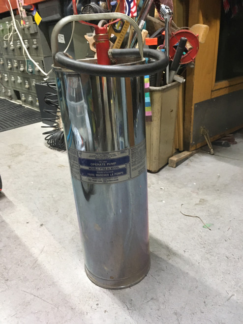 Vintage Chrome Pump Tank Fire Extinguisher