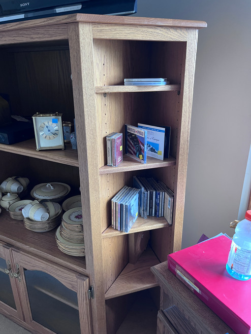 Solid Oak Corner Entertainment Centre/Display