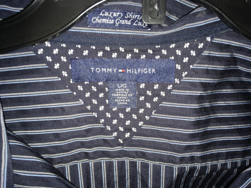 Tommy HIlfiger Mens  Long Sleeve Shirt Blue with Stripes