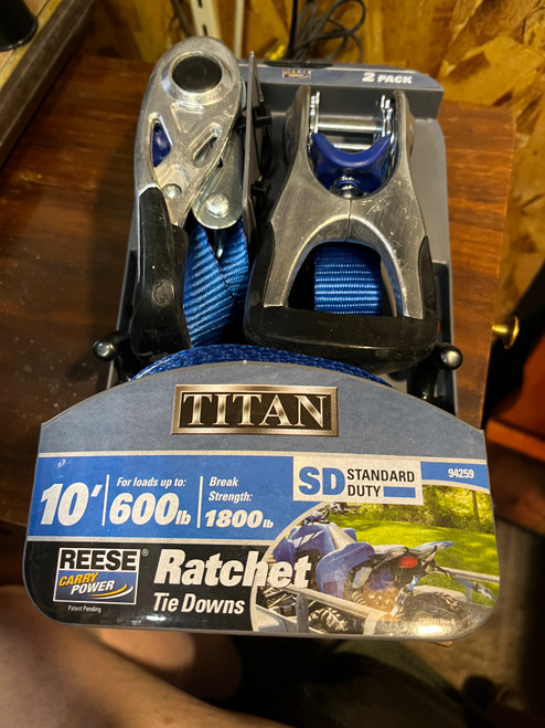 Pack of 2 x 10' Ratchet Tie Down Straps