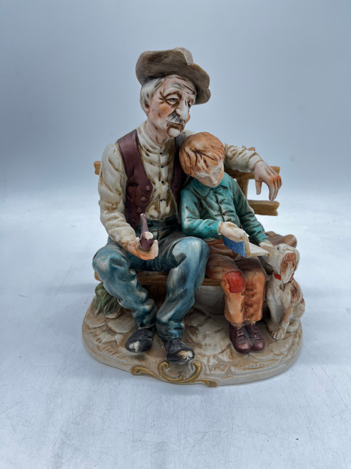 Porcellane D'Arte Grandpa on Bench Figure