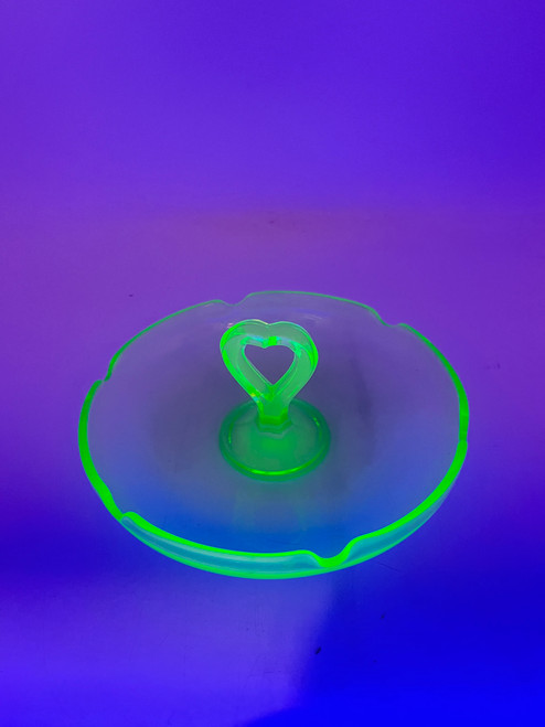 Uranium Depression Glass Ashtray/Bon bon Dish