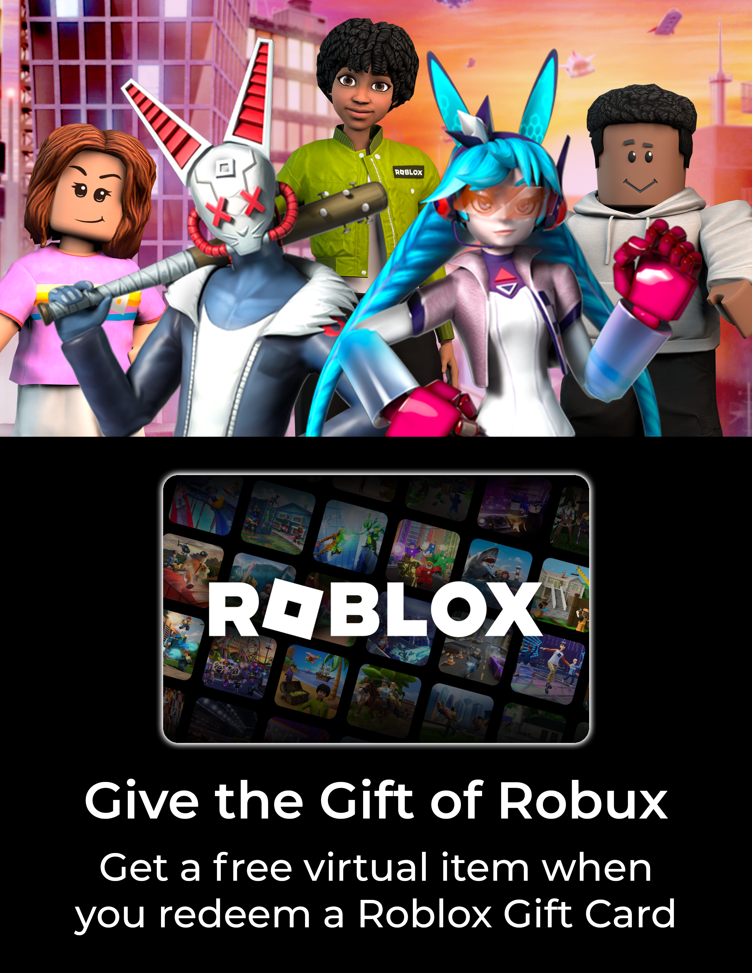 Gift card roblox gratis em promoção