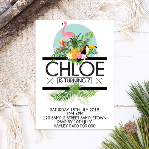 Tropical Sunset Birthday Invitation - Personalised For You | Design 20329
