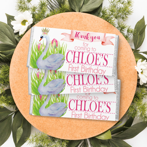 Swan Princess Birthday Chocolate Wrapper - Personalised For You | Design 20341