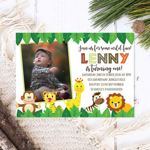 Jungle Joy Photo Birthday Invitation - Personalised For You | Design 20355