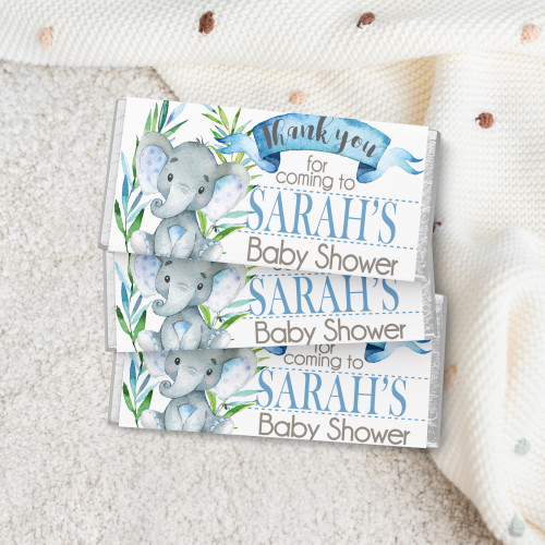 Elephant Baby Shower Chocolate Wrapper - Personalised For You | Design 20300