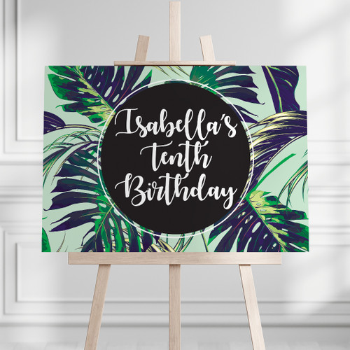 Botanical Verde Birthday Landscape Sign - Personalised For You | Design 20324