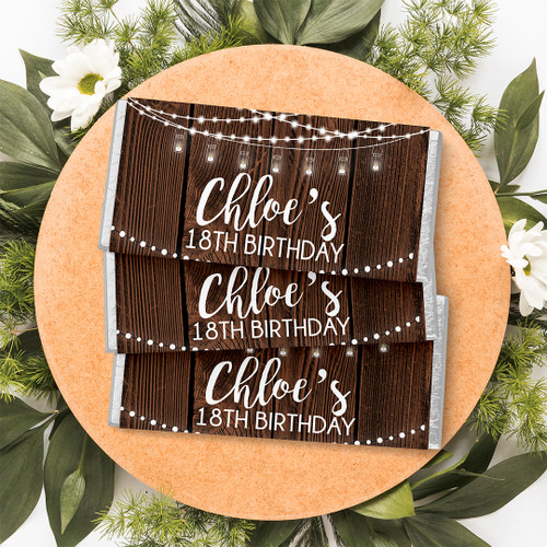 Rustic Glow Birthday Chocolate Wrapper - Personalised For You | Design 20002