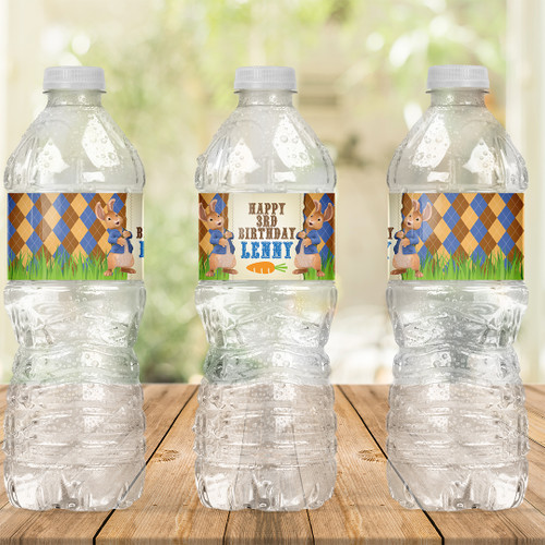 Storybook Bunny Birthday Drink Labels - Personalised For You | Design 20001