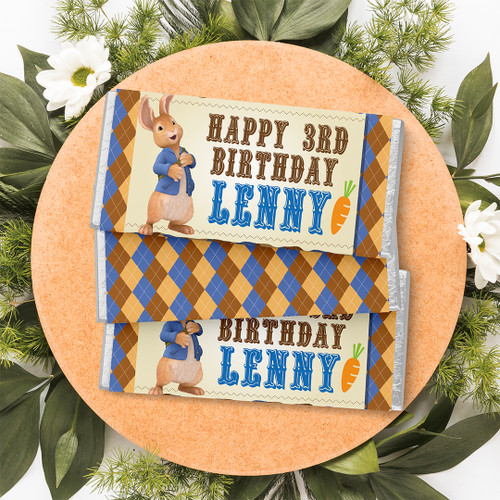 Storybook Bunny Birthday Chocolate Wrapper - Personalised For You | Design 20001
