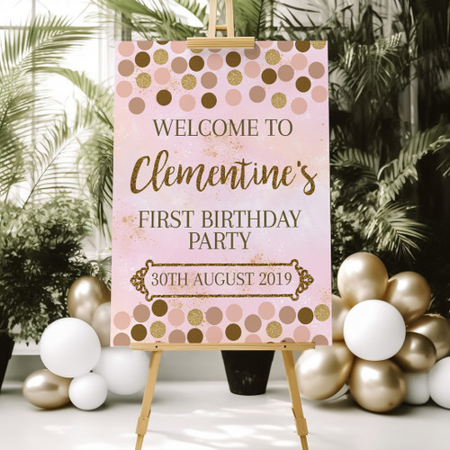 Rose Confetti Birthday Portrait Sign - Personalised For You | Design 20170