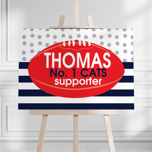 Footy Fever Birthday Landscape Sign - Personalised For You | Design 20080