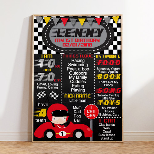 Mini Grand Prix Milestone Board - Personalised For You | Design 20147
