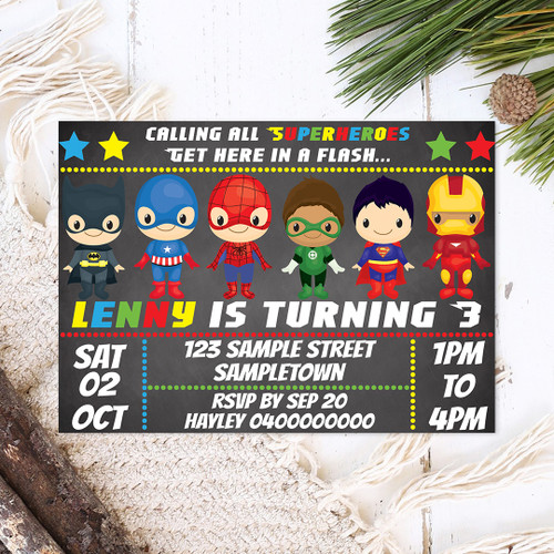 Superhero Birthday Invitation - Personalised For You | Design 20181