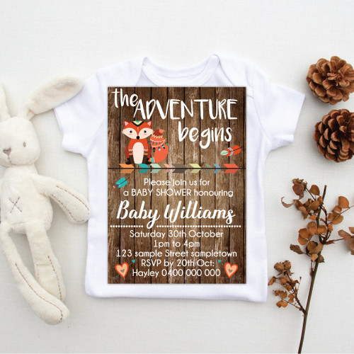 Fox Adventure Baby Shower Invitation - Personalised For You | Design 20180