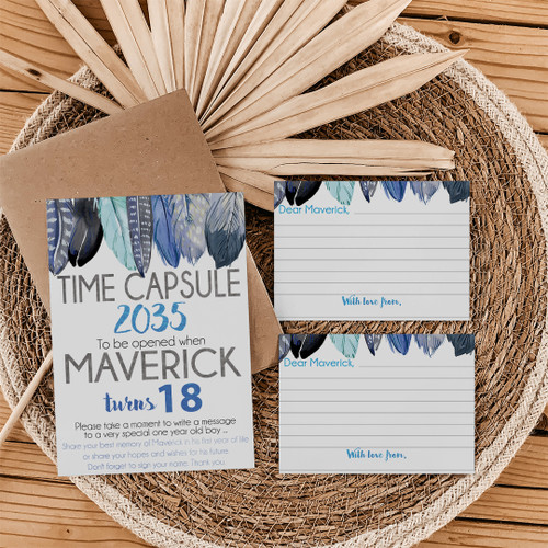 Blue Feathers Birthday Time Capsule - Personalised For You | Design 20229