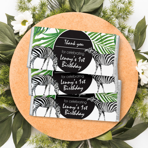 Zebra Birthday Chocolate Wrapper - Personalised For You | Design 20173