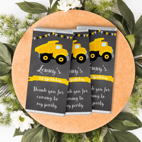 Tip Truck Birthday Chocolate Wrapper - Personalised For You | Design 20057