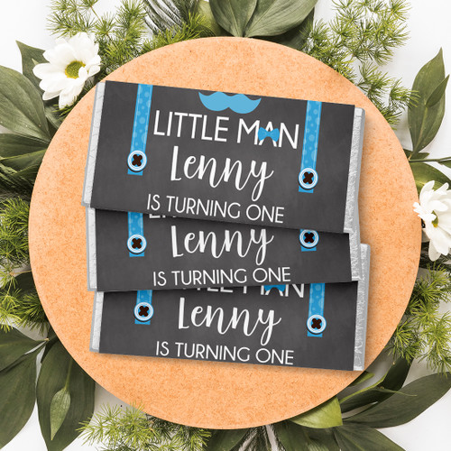 Little Man Birthday Chocolate Wrapper - Personalised For You | Design 20051 Chalk