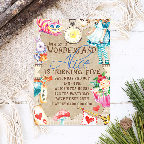 Wonderland Whimsy Birthday Invitation - Personalised For You | Design 20053