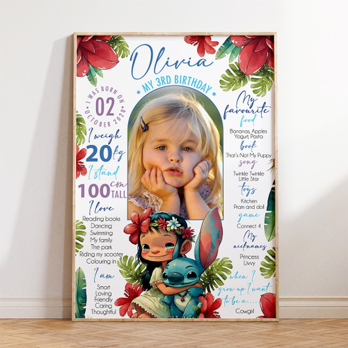 Blue Alien & Friend Photo Milestone Board Kids 3+ - Personalised For You | Design 21128