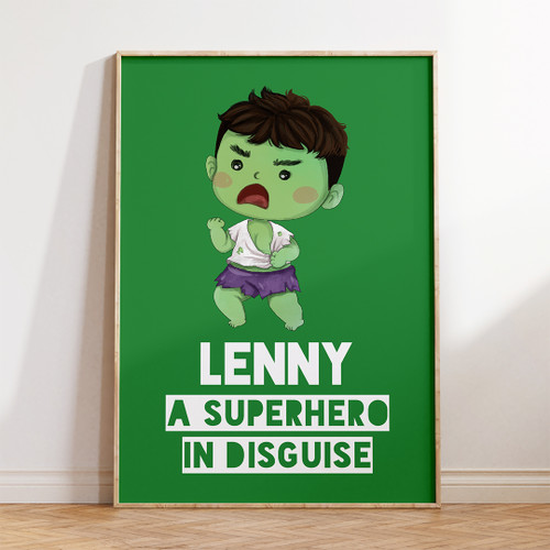Mighty Green Hero Print - Personalised For You | Design 21005 Green