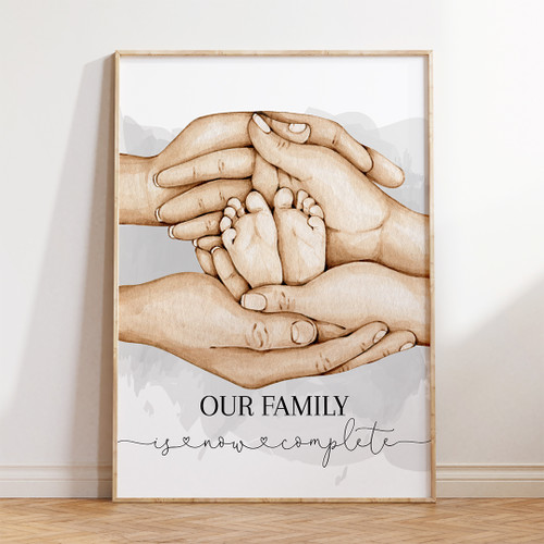 Family Of 3 Print - Ready To Print | Design 20996 Grey