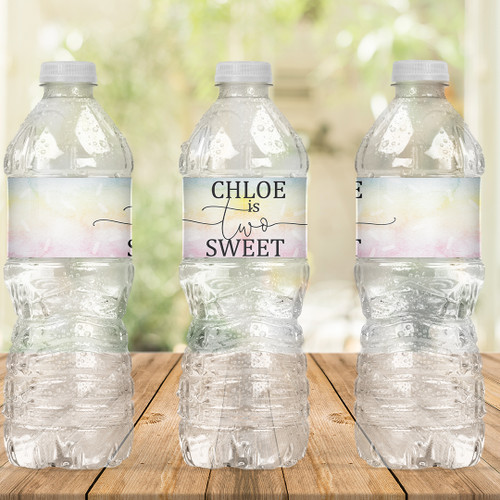 Two Sweet Birthday Drink Labels - Personalised For You | Design 20811