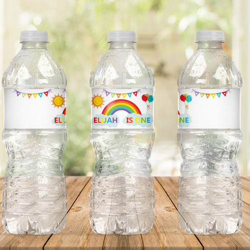 Rainbow Birthday Drink Labels - Personalised For You | Design 20028
