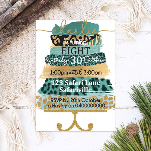 Safari Chic Birthday Invitation - Personalised For You | Design 20789